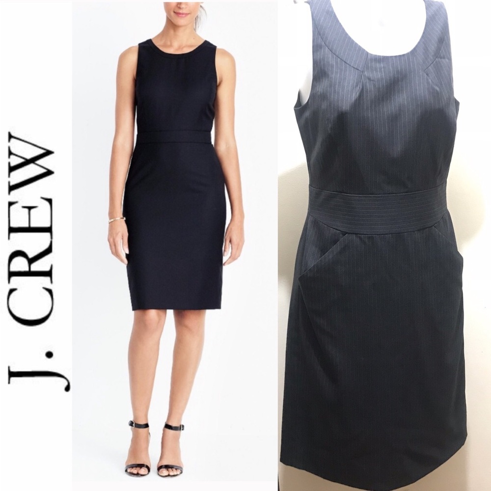✨J. Crew Charcoal Gray Pinstripe Sheath Dress✨